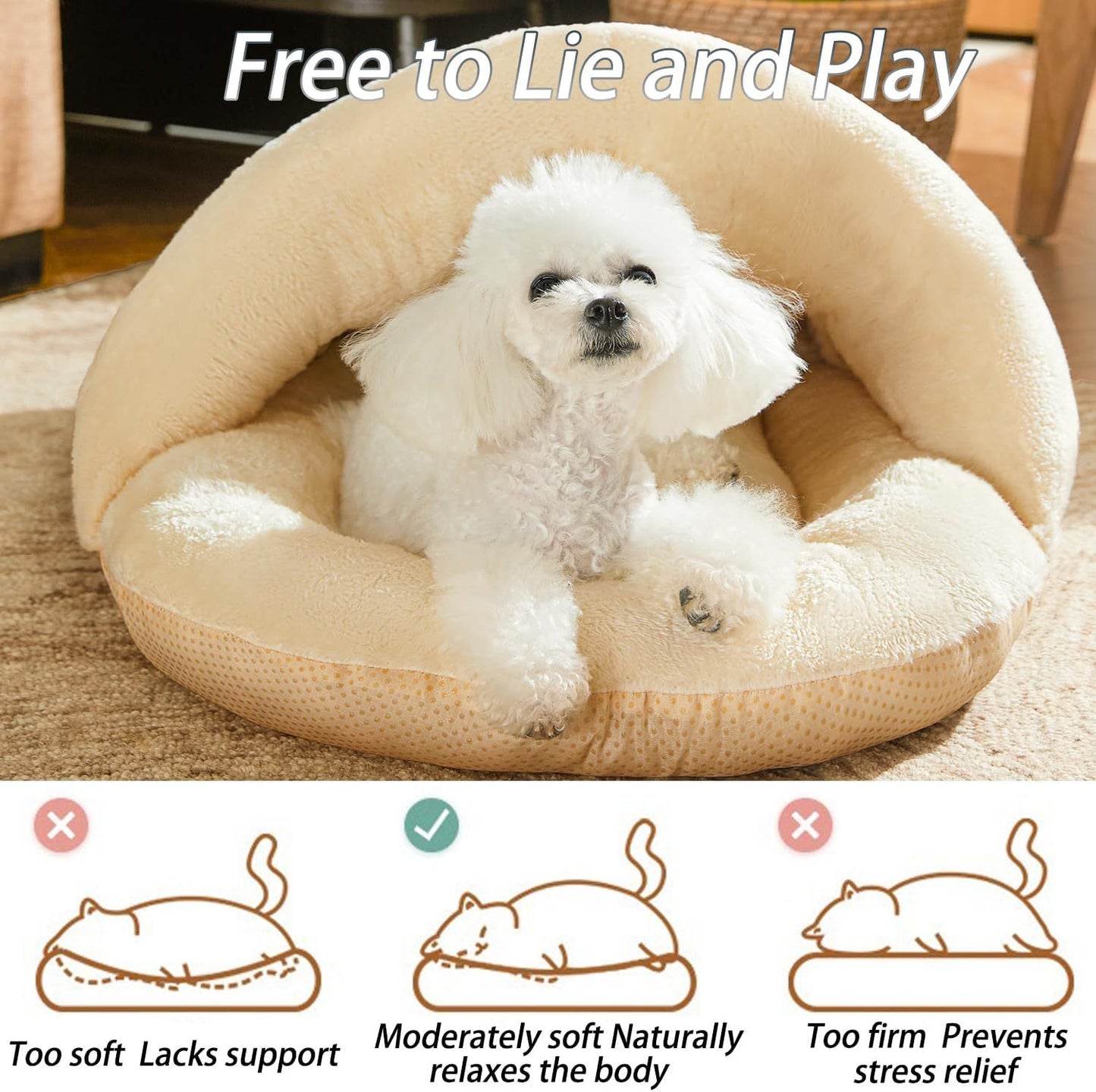 cute plush luxury pet bed suitable for small breeds