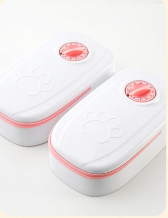 Automatic pet food bowl with timer is suitable for all breeds