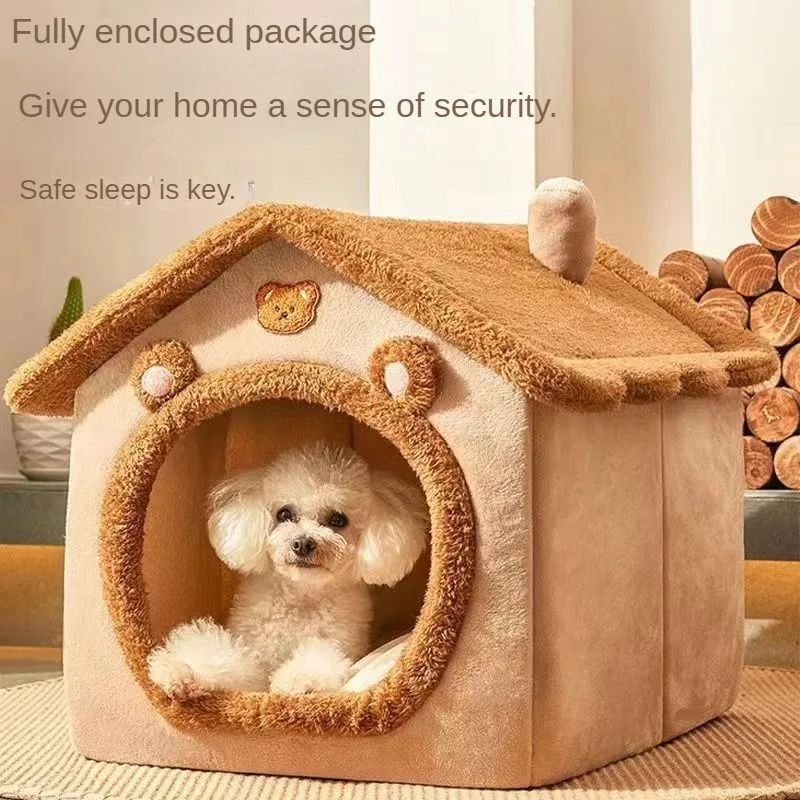 Cat And Dog Nests House Types Universal Small Dog Teddy Winter Warmth Removable And Washable Dog House Pet Bedding Supplies