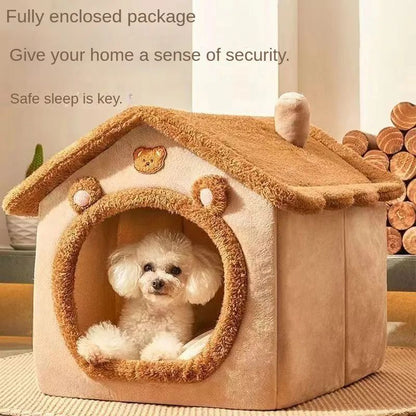 Cat And Dog Nests House Types Universal Small Dog Teddy Winter Warmth Removable And Washable Dog House Pet Bedding Supplies
