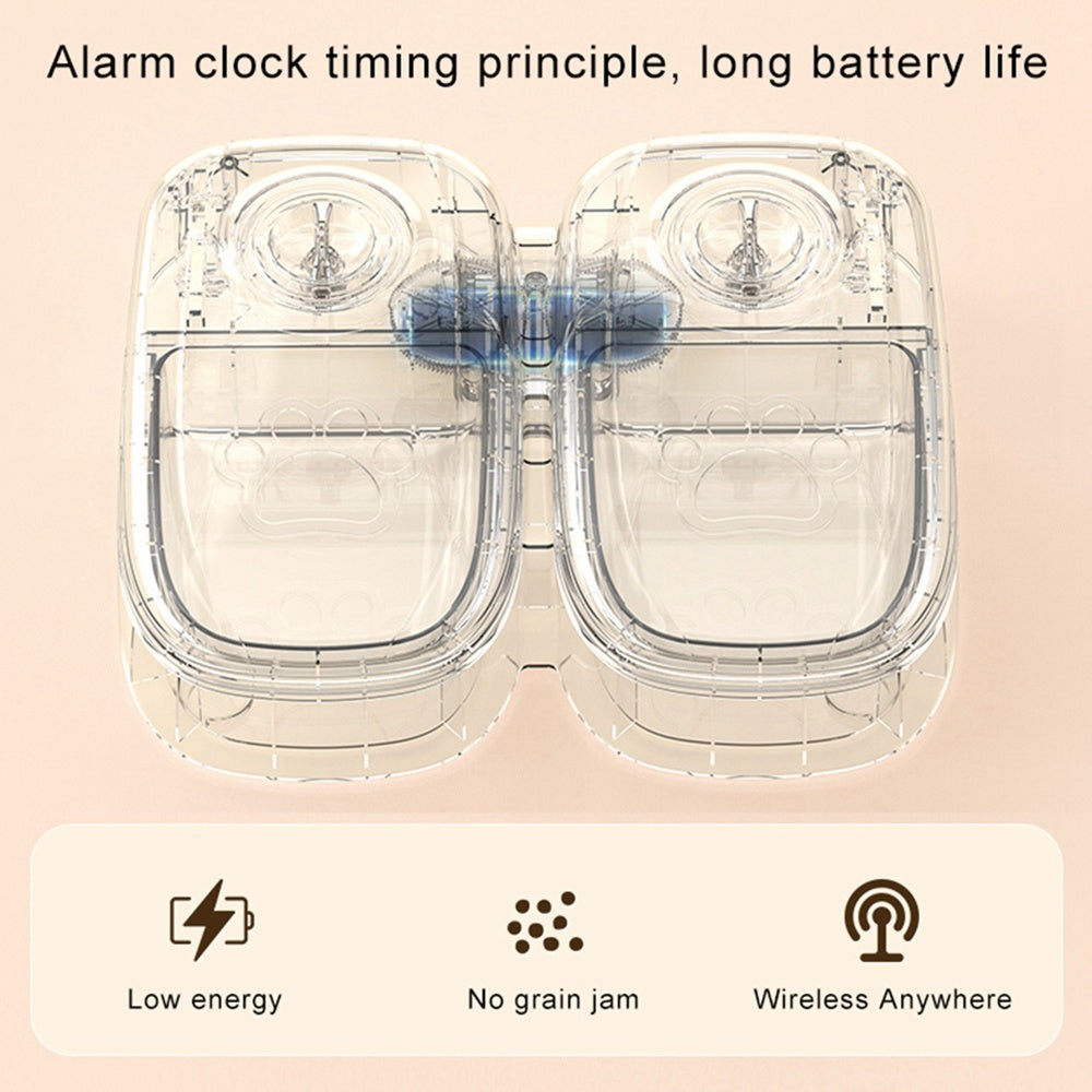 Automatic pet food bowl with timer is suitable for all breeds